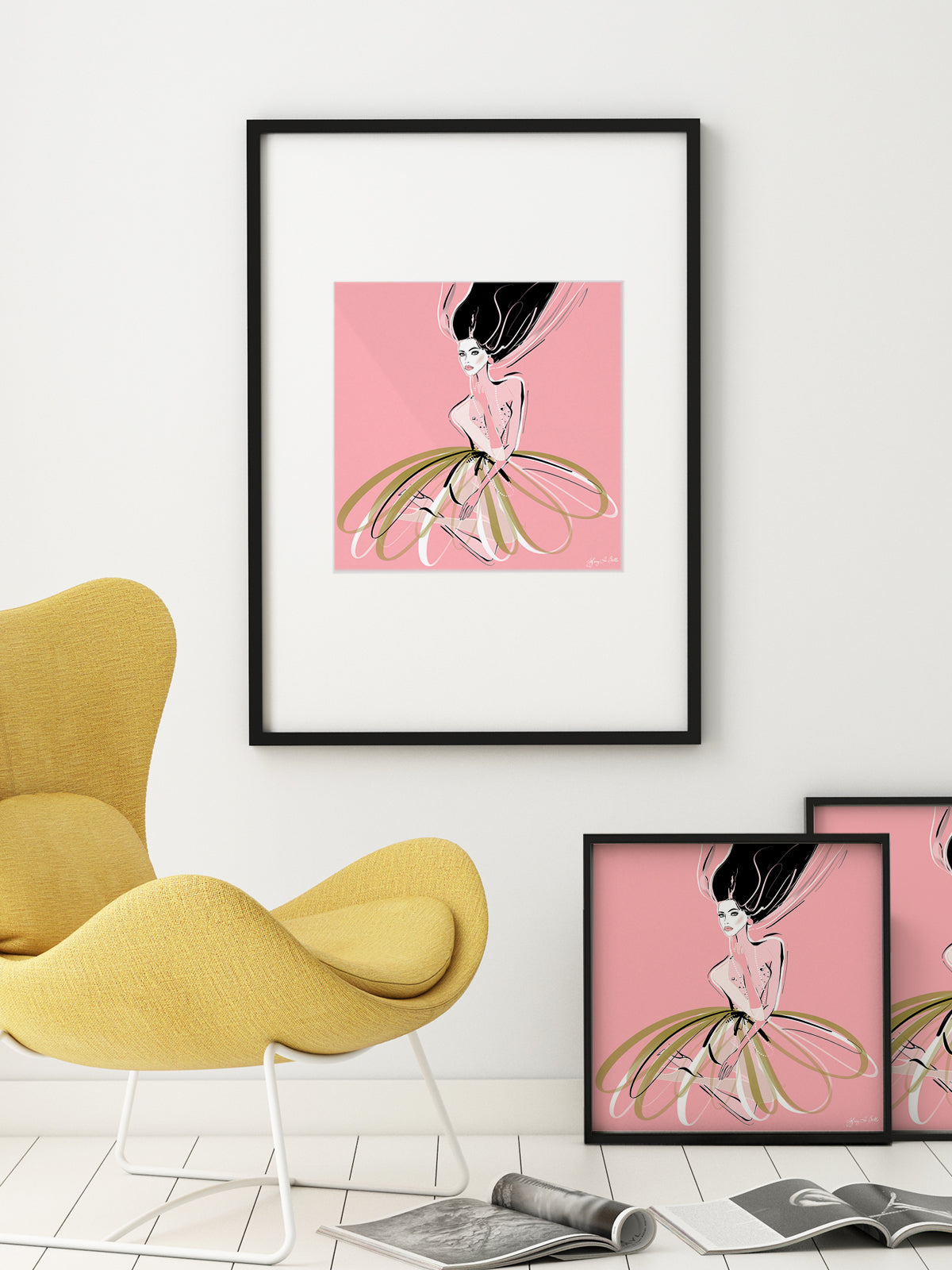 Pink and Pearls - Illustration - Limited Edition Print - Tiffany La Belle