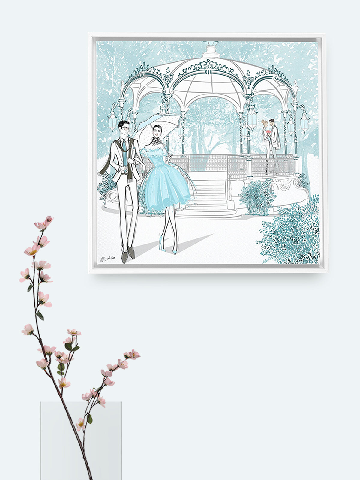 Young Lovers - Illustration - Canvas Gallery Print - Unframed or Framed - Tiffany La Belle