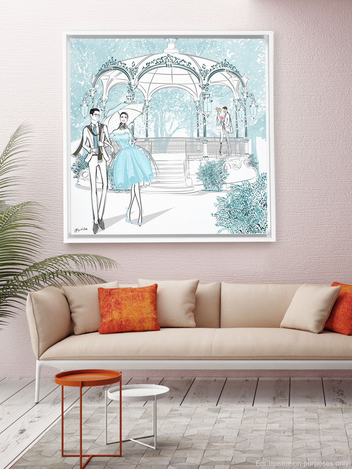 Young Lovers - Illustration - Canvas Gallery Print - Unframed or Framed - Tiffany La Belle
