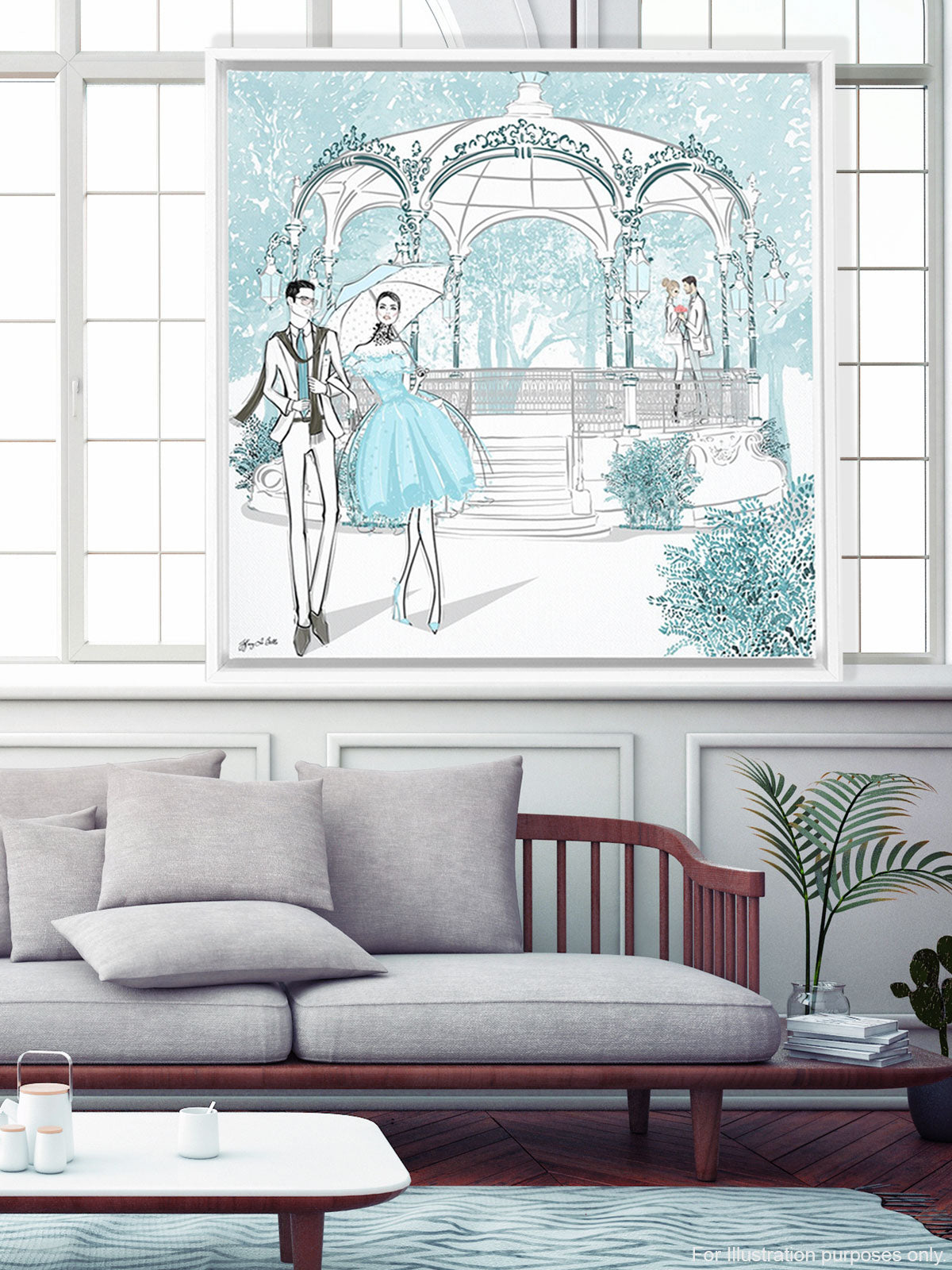 Young Lovers - Illustration - Canvas Gallery Print - Unframed or Framed - Tiffany La Belle