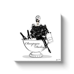 Champagne Darling - Illustration - Canvas Gallery Print - Unframed or Framed - Tiffany La Belle