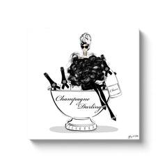 Champagne Darling - Illustration - Canvas Gallery Print - Unframed or Framed - Tiffany La Belle