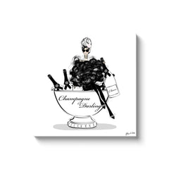 Champagne Darling - Illustration - Canvas Gallery Print - Unframed or Framed - Tiffany La Belle