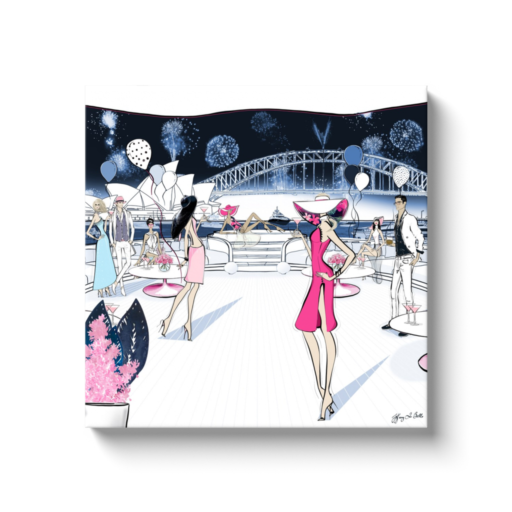 NYE, Sydney, Australia - Illustration - Canvas Gallery Print - Unframed or Framed - Tiffany La Belle