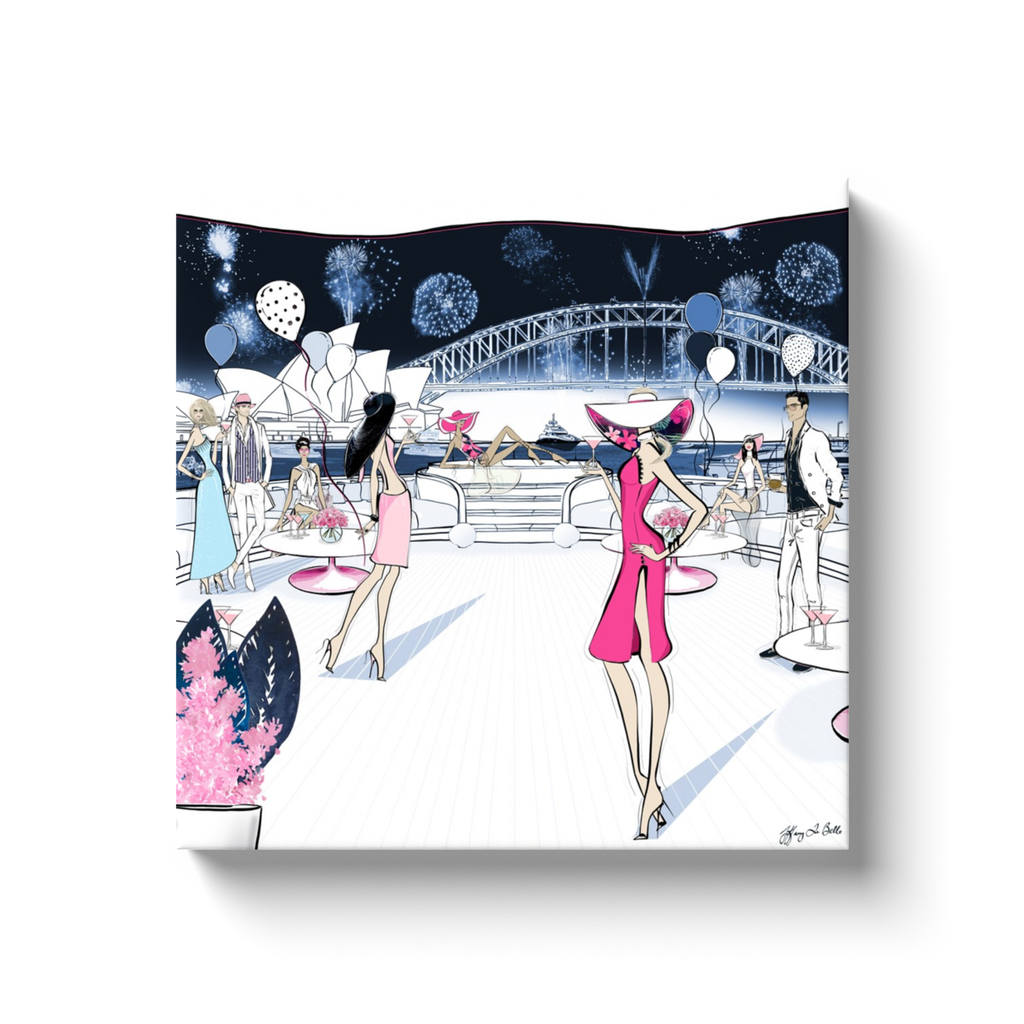 NYE, Sydney, Australia - Illustration - Canvas Gallery Print - Unframed or Framed - Tiffany La Belle