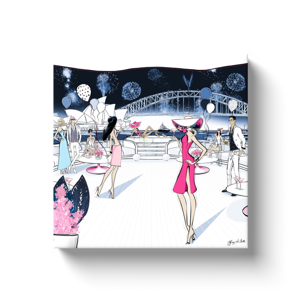 NYE, Sydney, Australia - Illustration - Canvas Gallery Print - Unframed or Framed - Tiffany La Belle