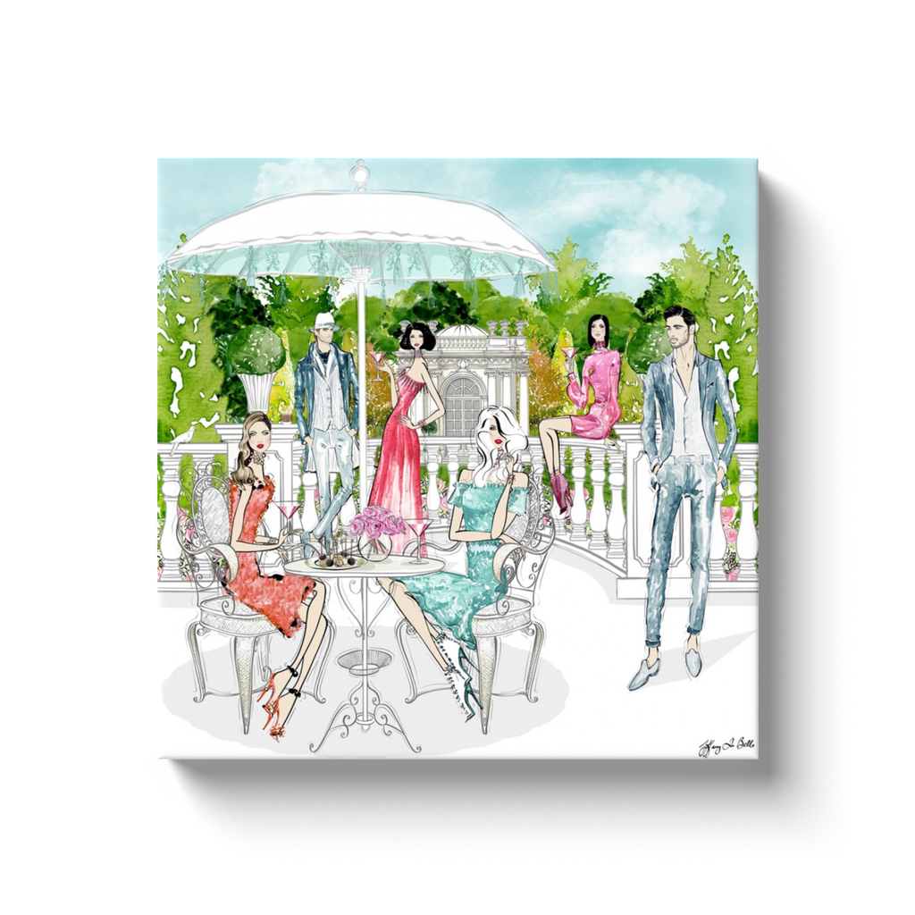 Garden Party - Illustration - Canvas Gallery Print - Unframed or Framed - Tiffany La Belle
