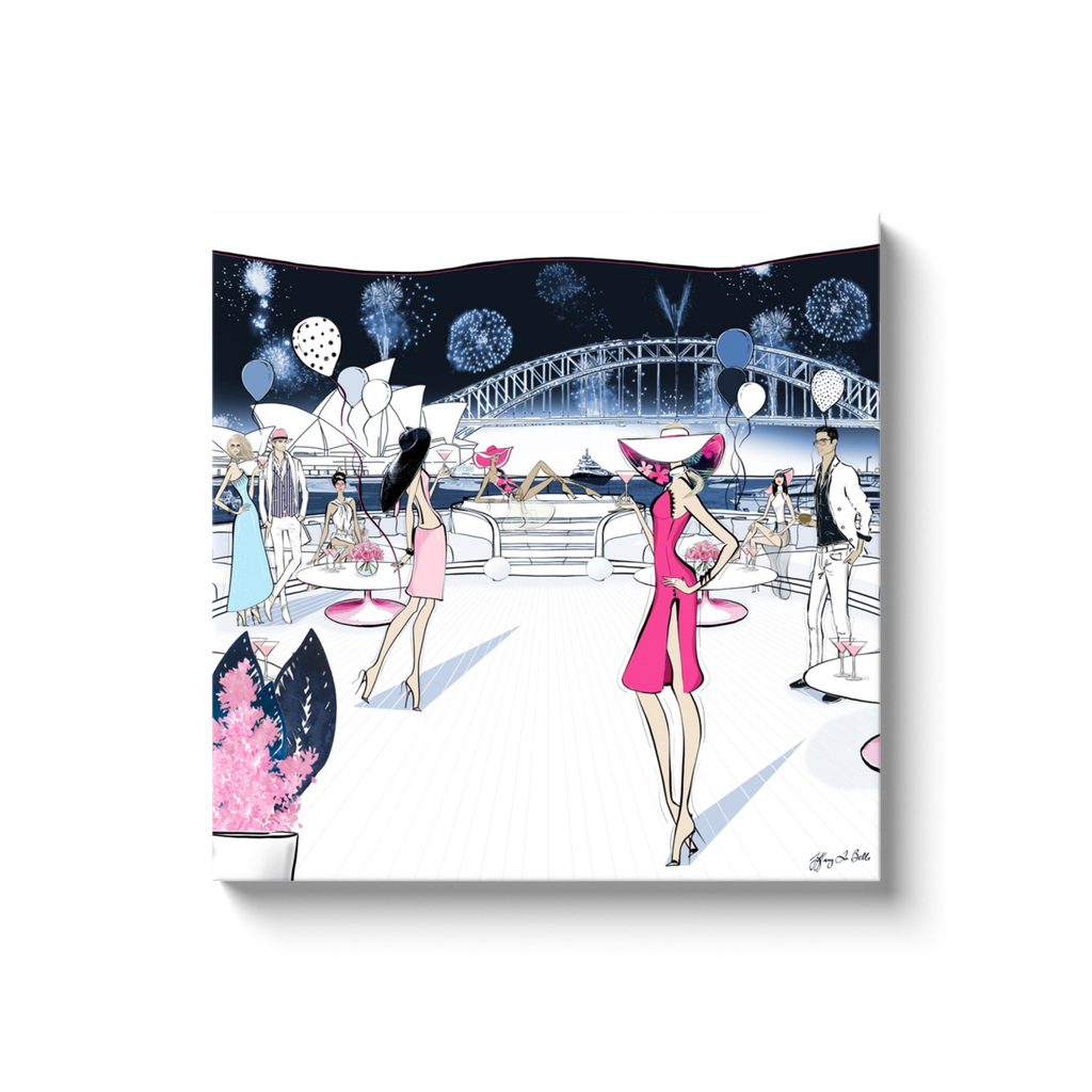 NYE, Sydney, Australia - Illustration - Canvas Gallery Print - Unframed or Framed - Tiffany La Belle