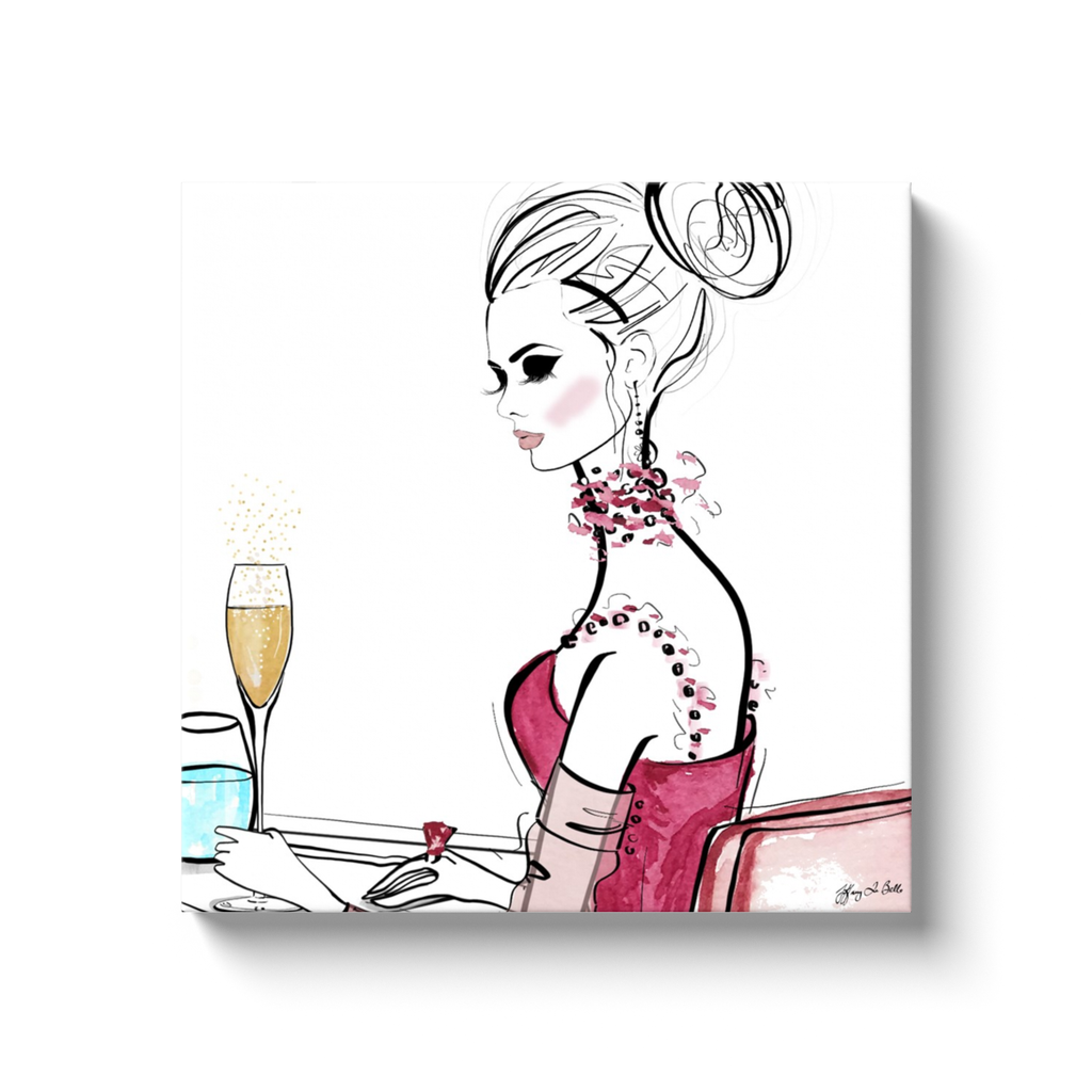 A Champagne Moment - Illustration - Canvas Gallery Print - Unframed or Framed - Tiffany La Belle