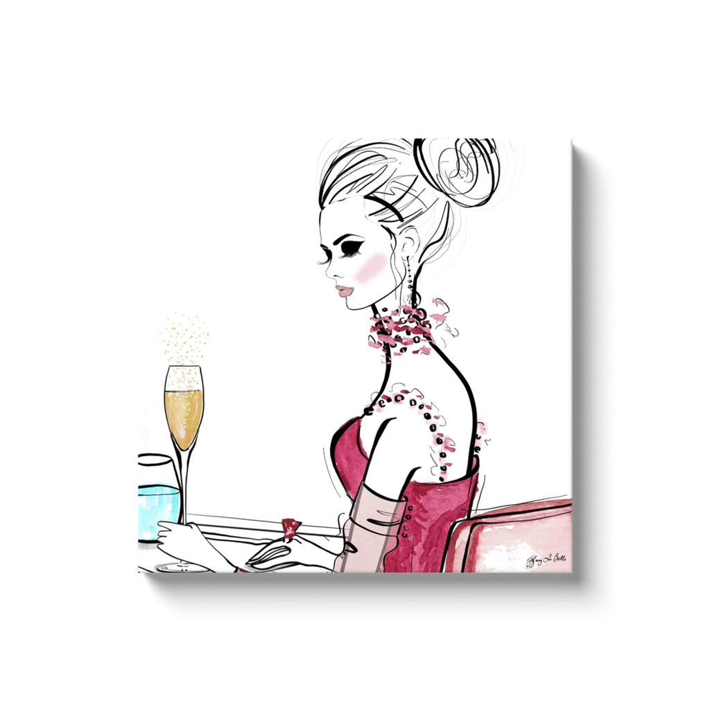 A Champagne Moment - Illustration - Canvas Gallery Print - Unframed or Framed - Tiffany La Belle