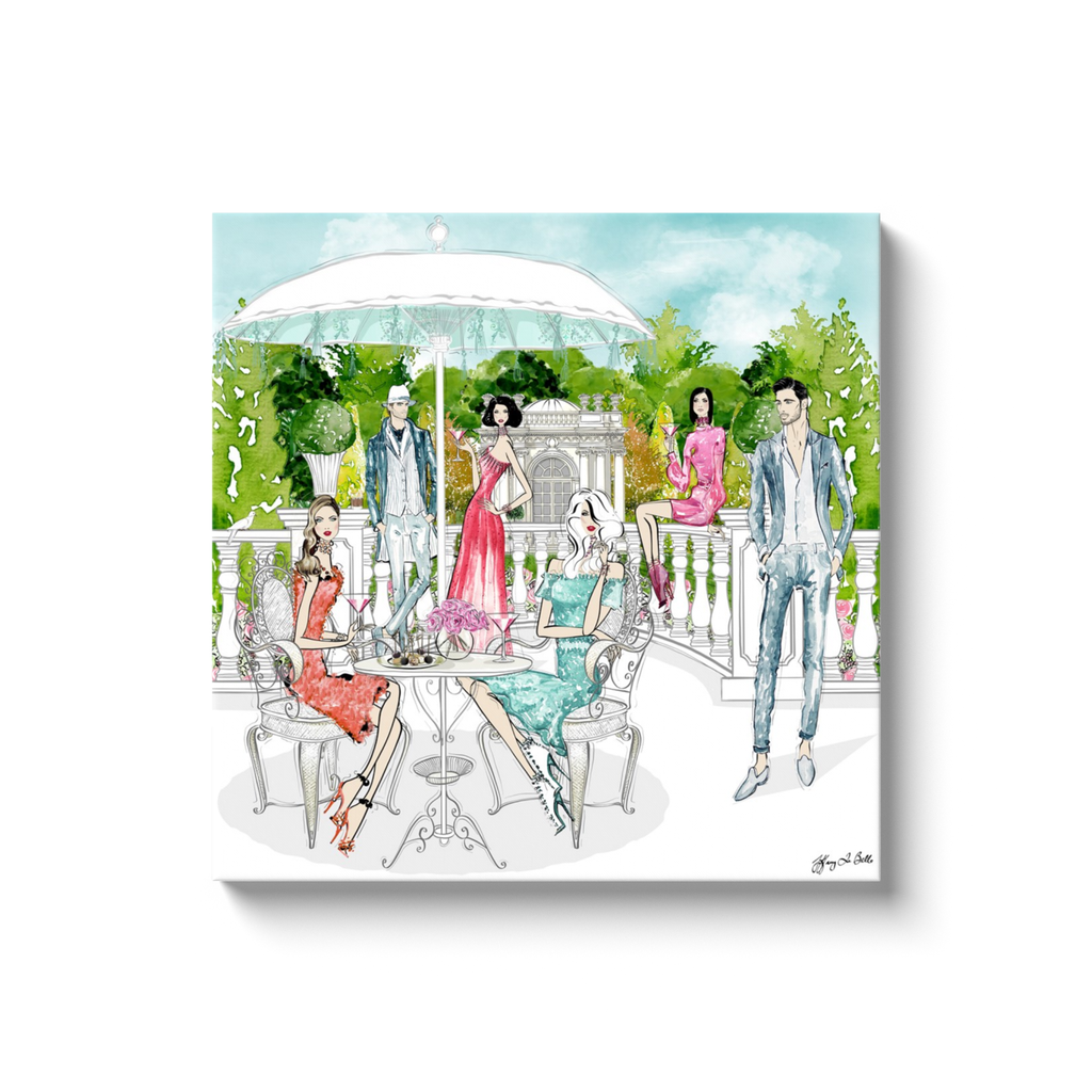 Garden Party - Illustration - Canvas Gallery Print - Unframed or Framed - Tiffany La Belle