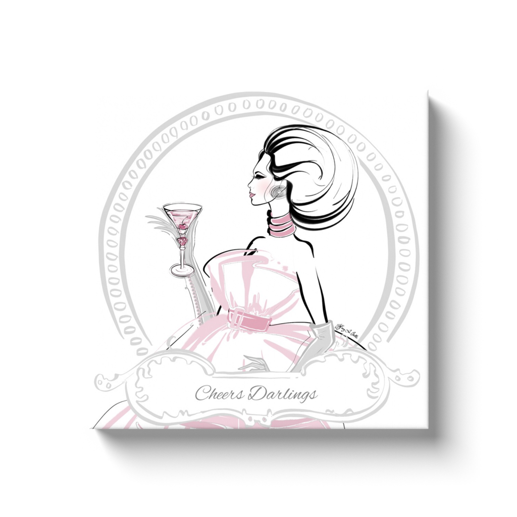 Cheers Darlings - Illustration - Canvas Gallery Print - Unframed or Framed - Tiffany La Belle