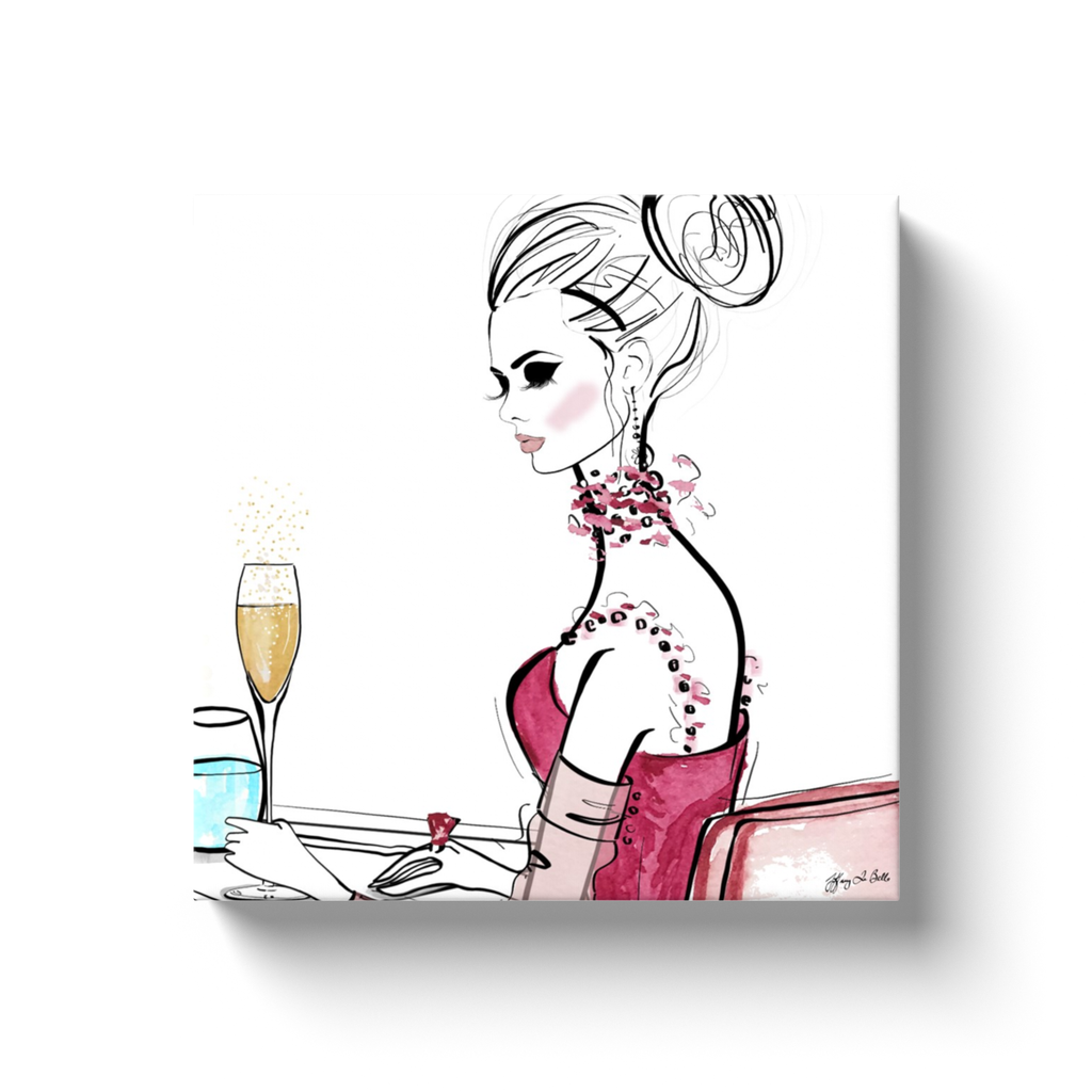 A Champagne Moment - Illustration - Canvas Gallery Print - Unframed or Framed - Tiffany La Belle