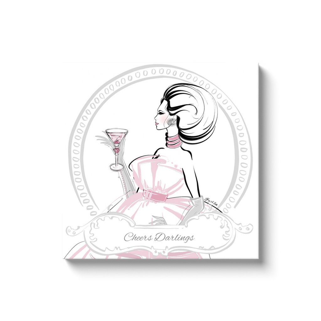 Cheers Darlings - Illustration - Canvas Gallery Print - Unframed or Framed - Tiffany La Belle