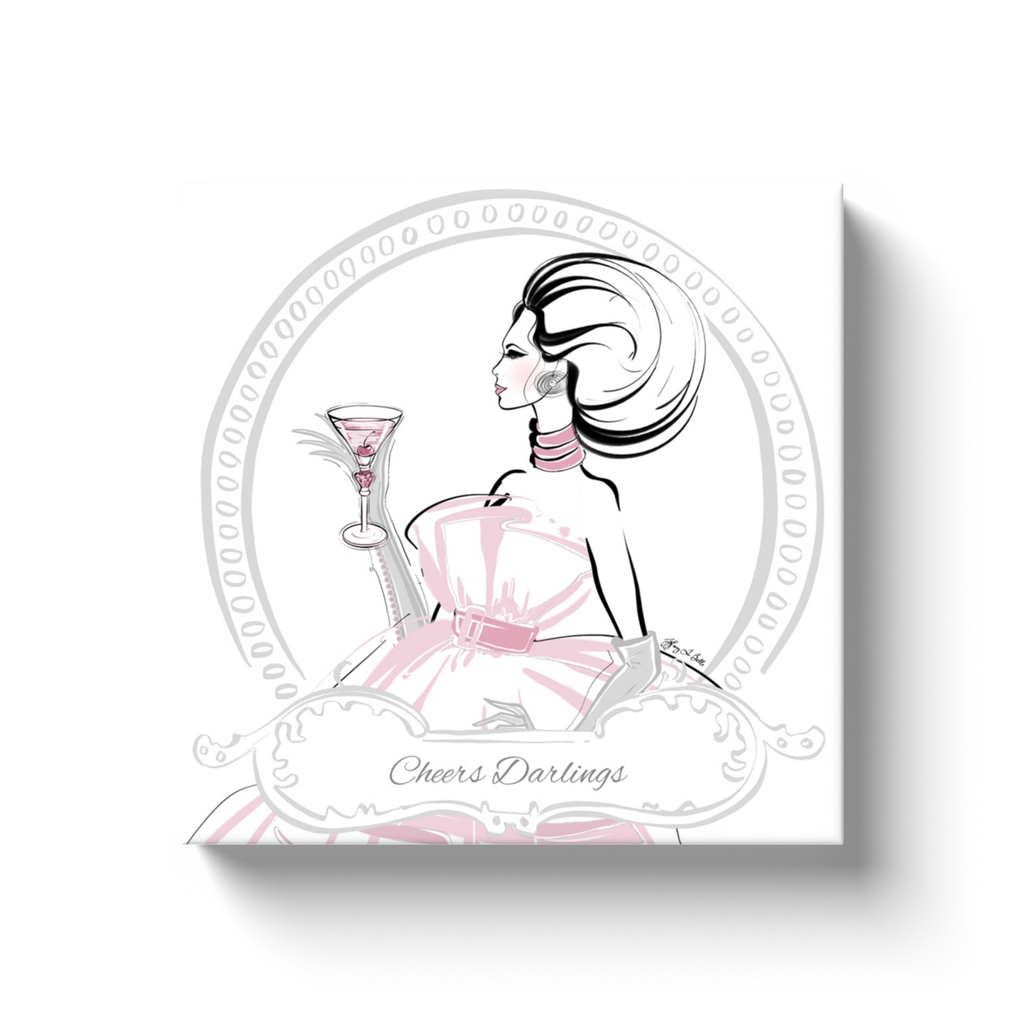 Cheers Darlings - Illustration - Canvas Gallery Print - Unframed or Framed - Tiffany La Belle