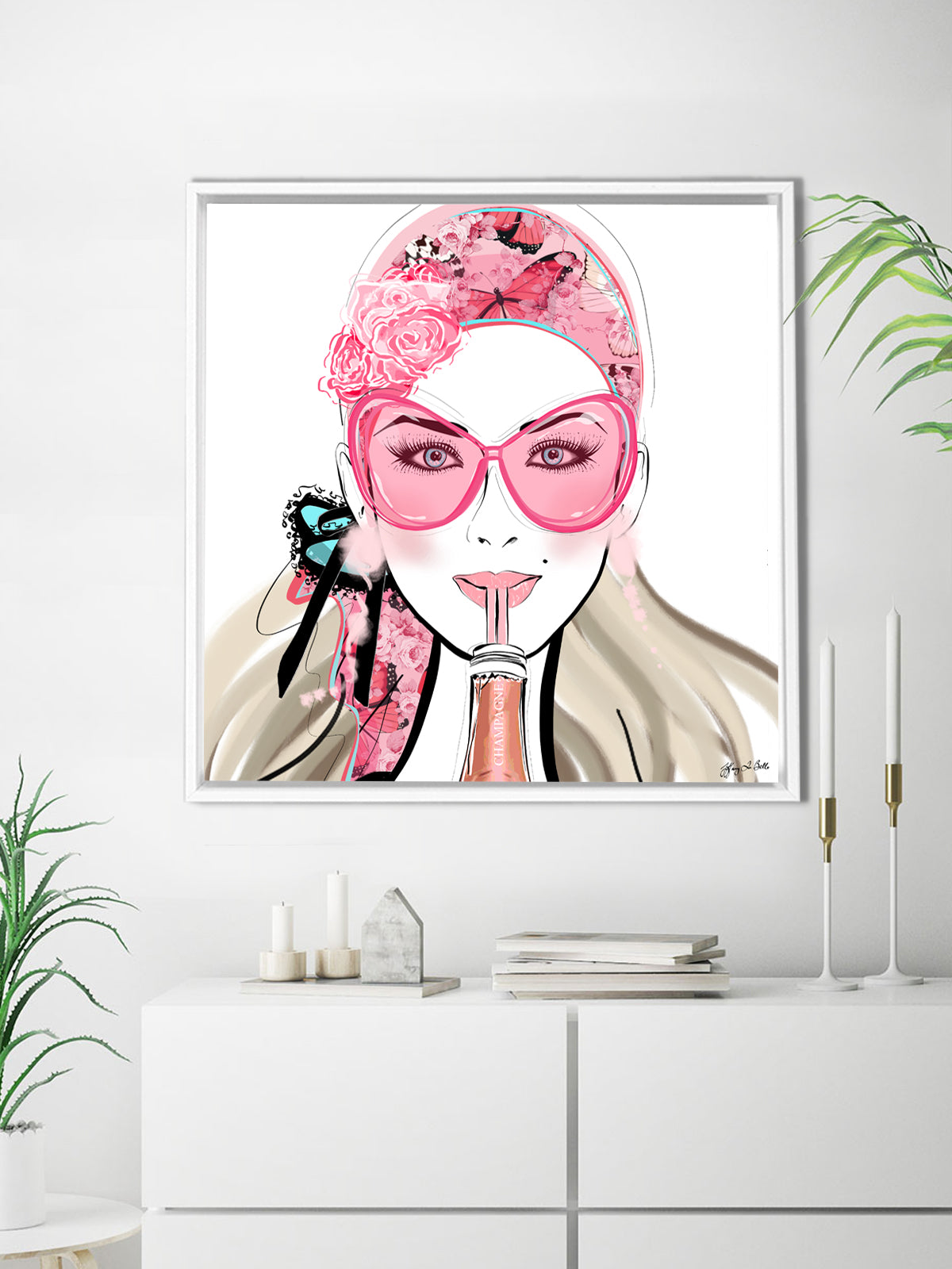 Who Needs a Glass? - Illustration - Canvas Gallery Print - Unframed or Framed - Tiffany La Belle