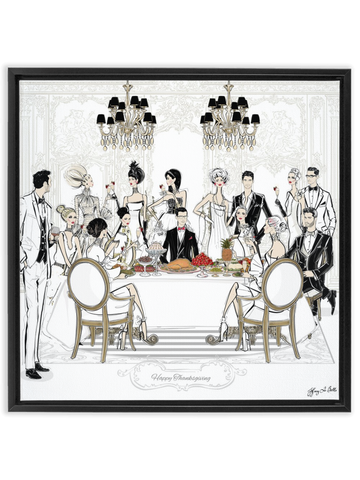 Happy Thanksgiving - Illustration - Canvas Gallery Print - Unframed or Framed - Tiffany La Belle