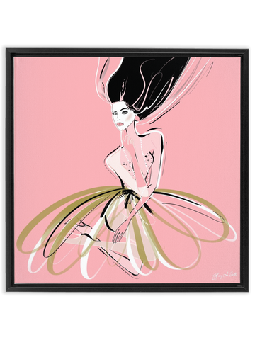Pink and Pearls - Illustration - Canvas Gallery Print - Unframed or Framed - Tiffany La Belle