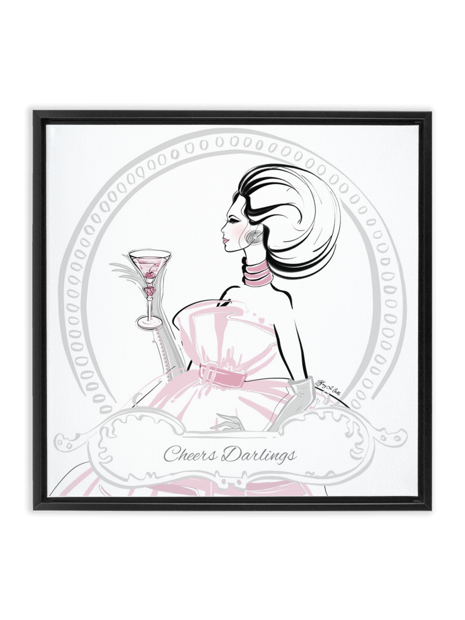 Cheers Darlings - Illustration - Canvas Gallery Print - Unframed or Framed - Tiffany La Belle