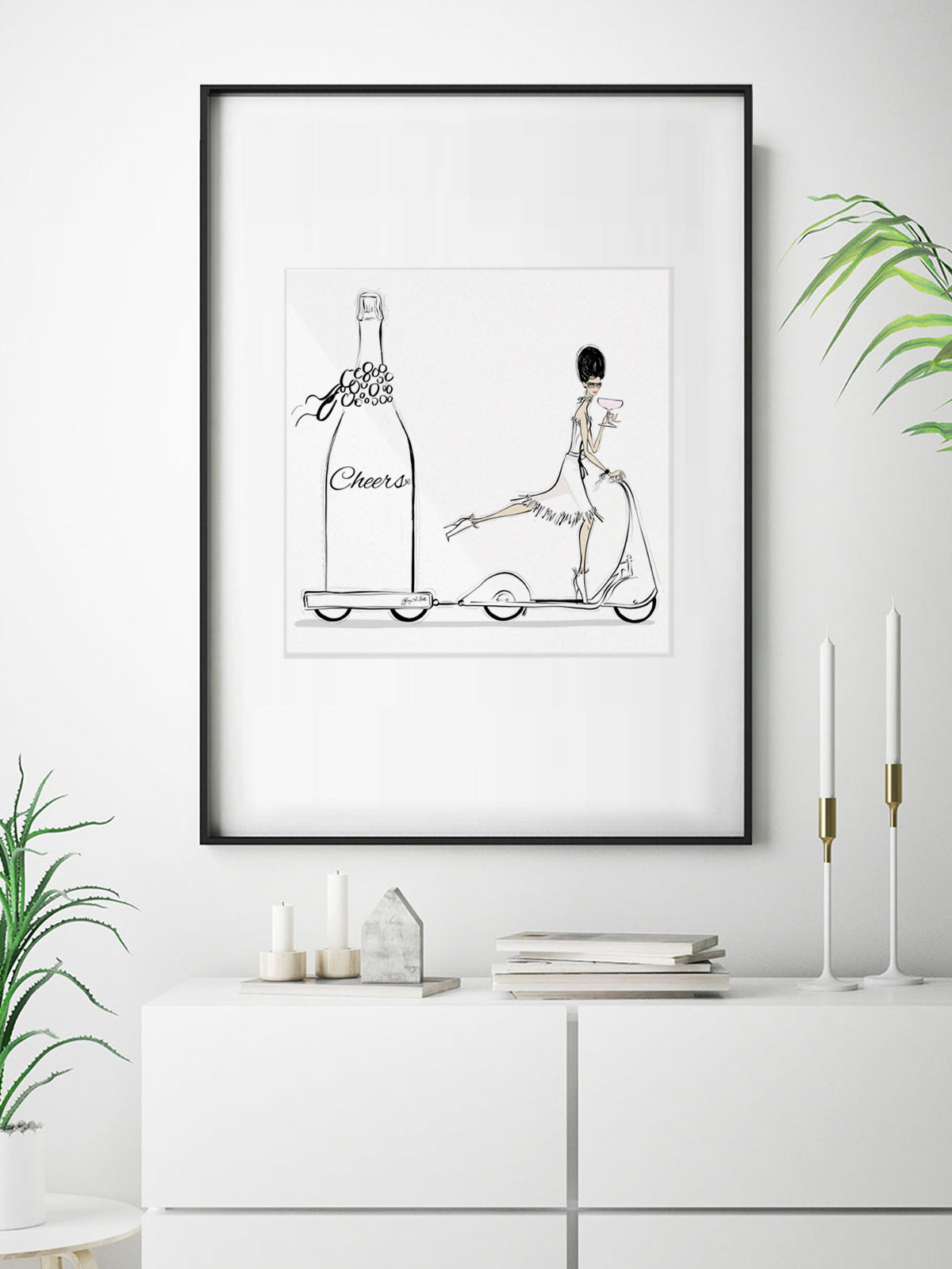Cheers on Wheels - Illustration - Limited Edition Print - Tiffany La Belle