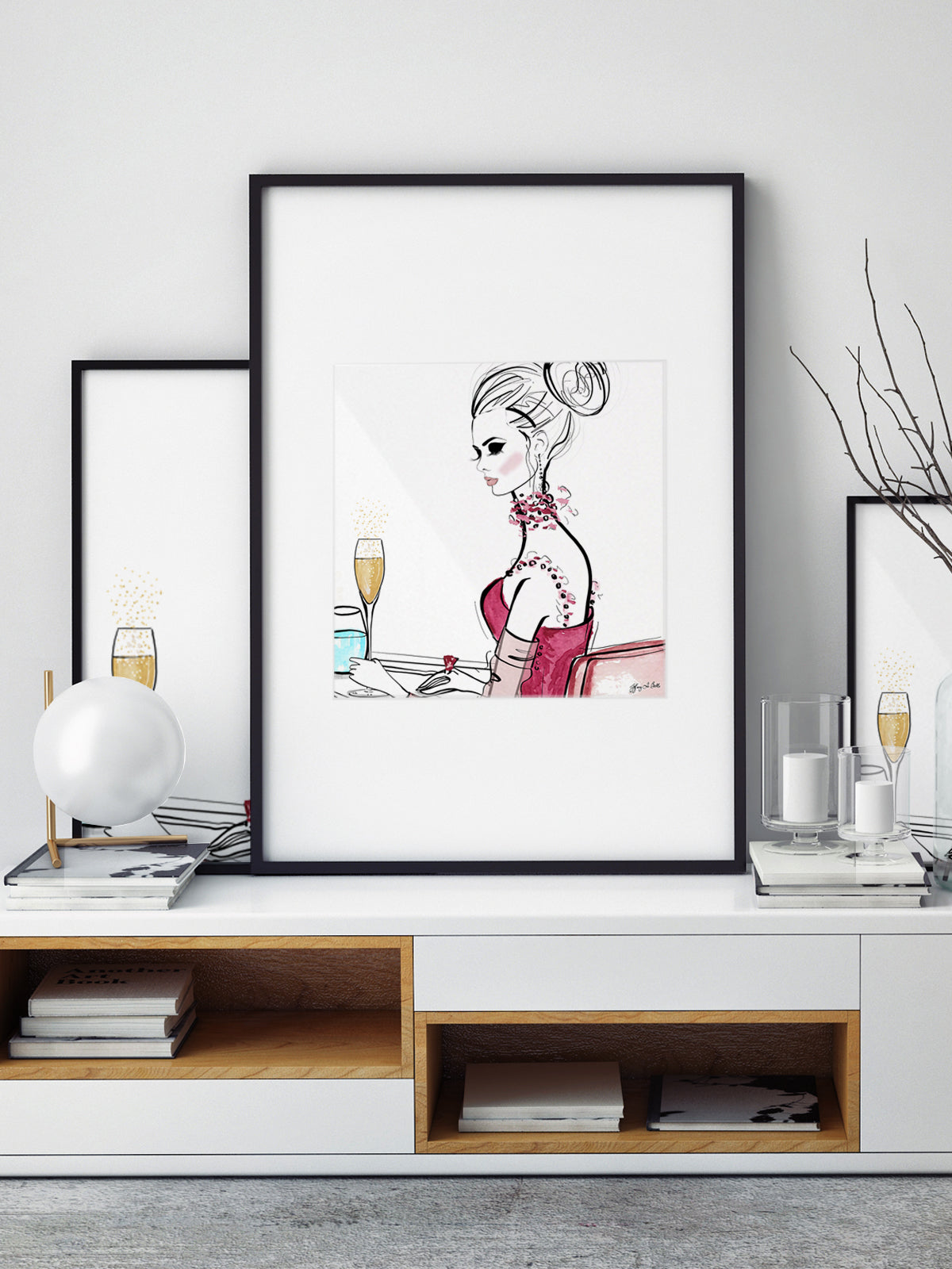 A Champagne Moment - Illustration - Limited Edition Print - Tiffany La Belle