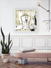 Champagne Dining - Illustration - Canvas Gallery Print - Unframed or Framed - Tiffany La Belle