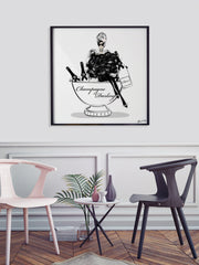 Champagne Darling - Illustration - Limited Edition Print - Tiffany La Belle