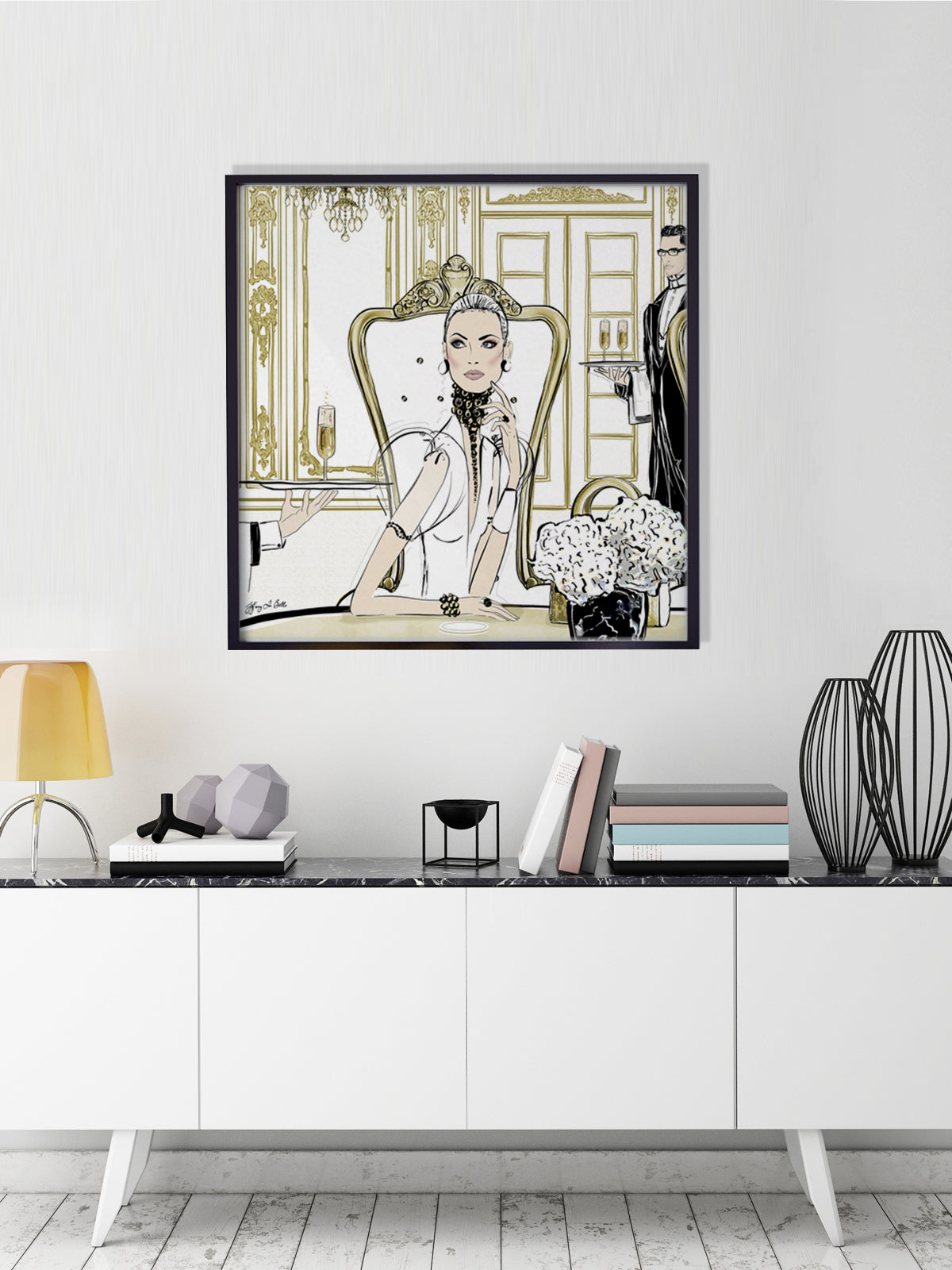 Champagne Dining - Illustration - Limited Edition Print - Tiffany La Belle