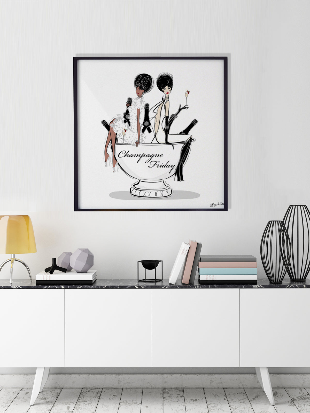 Champagne Friday - Illustration - Limited Edition Print - Tiffany La Belle