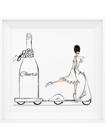Cheers on Wheels - Illustration - Limited Edition Print - Tiffany La Belle
