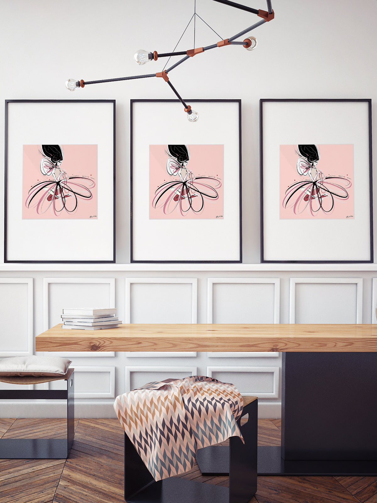 For the Love of Pearls in Pink - Illustration - Limited Edition Print - Tiffany La Belle