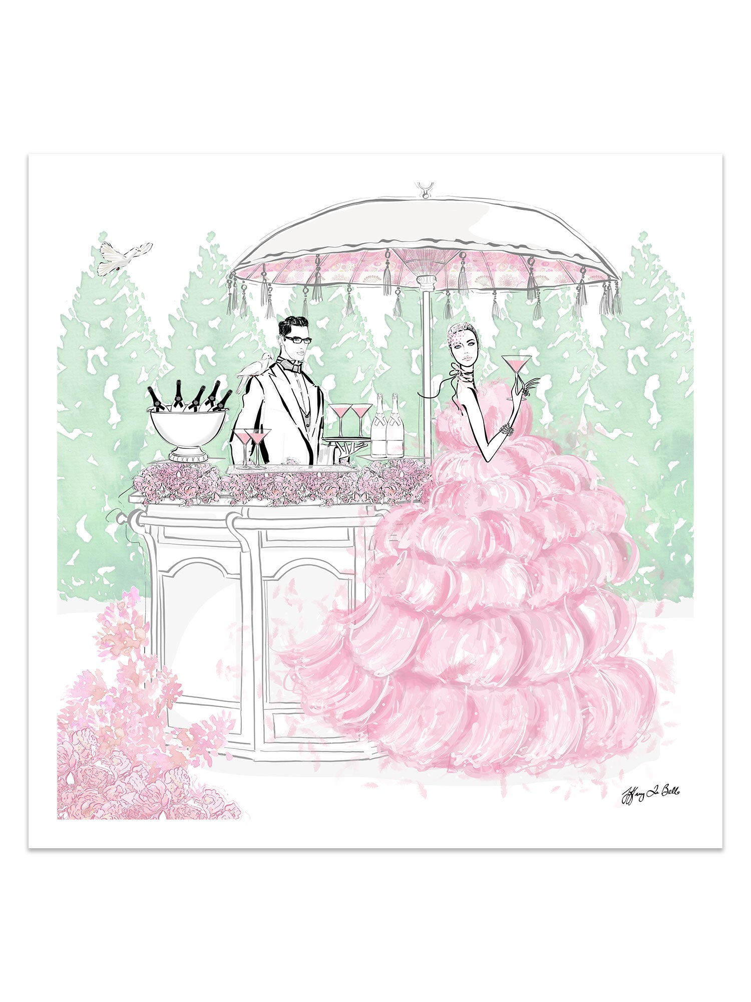 Giambattista Valli Cocktail Couture - Illustration - Limited Edition Print - Tiffany La Belle