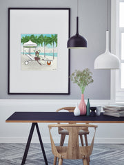 Palm Tree Beach - Illustration - Limited Edition Print - Tiffany La Belle