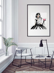 Pugs and Pink Drinks - Illustration - Limited Edition Print - Tiffany La Belle